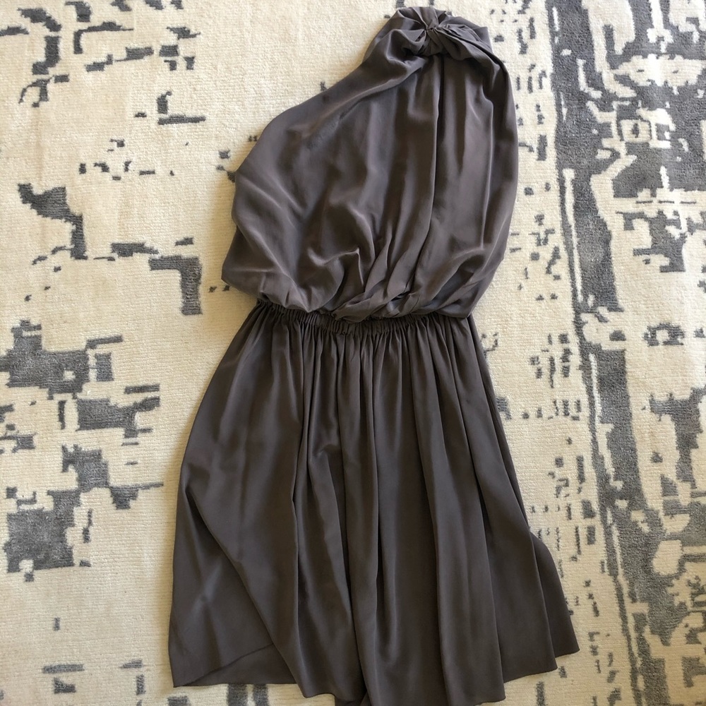 Lanvin silk gray knee- length dress size F40 US 8